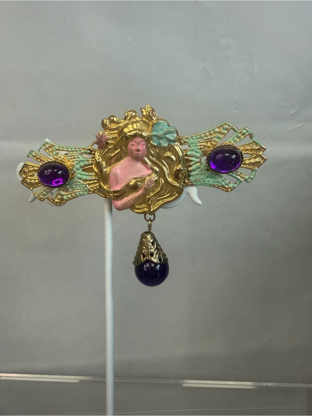 Purple Jewelry Lot of 27 + Vintage Anchor Hocking Wexford Crystal Candy Dish - Picture 9 of 15